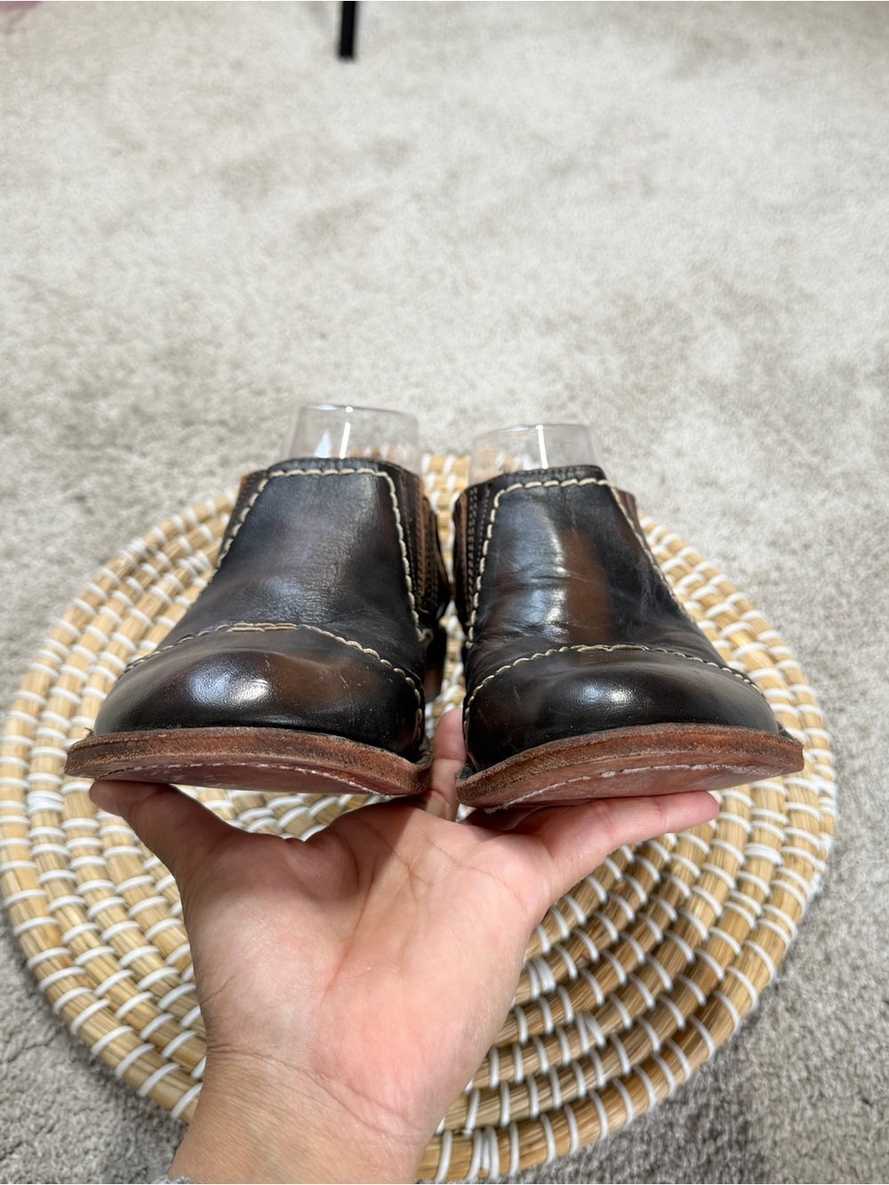 Bed|Stu Women’s Cobbler Series Slip On Shoes Leather in Dark Brown 8 - Picture 8 of 14